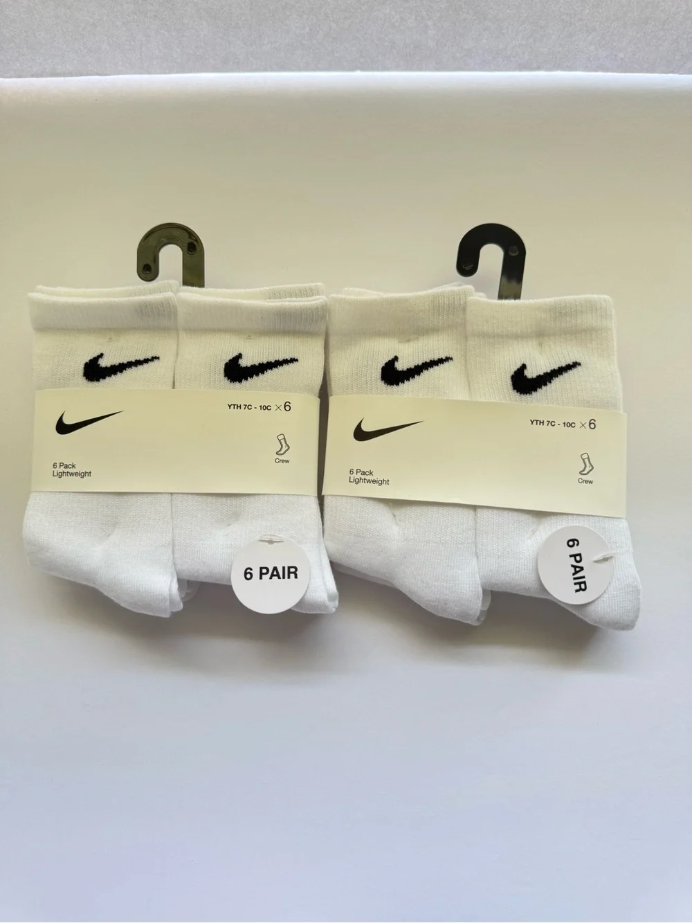 New Nike Toddler Little Kid Crew Socks 2 packs Size: 7c - 10c